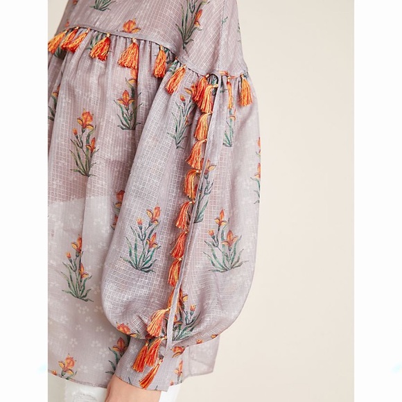 NWT Anthropologie Sachin Babi Acacia Tassel Blouse XS - Picture 3 of 10